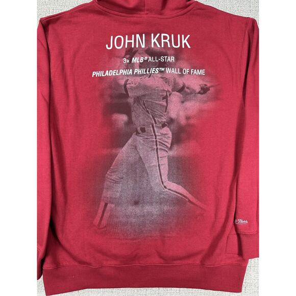 Philadelphia Phillies Hoodie Mens Large Red MLB Baseball John Kruk Cooperstown - Picture 12 of 13